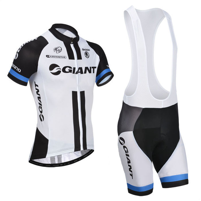 Image of 2015 black&white giant cycling jersey quick-dry pro cycling clothing sportswear bicycle bibs set free shiping
