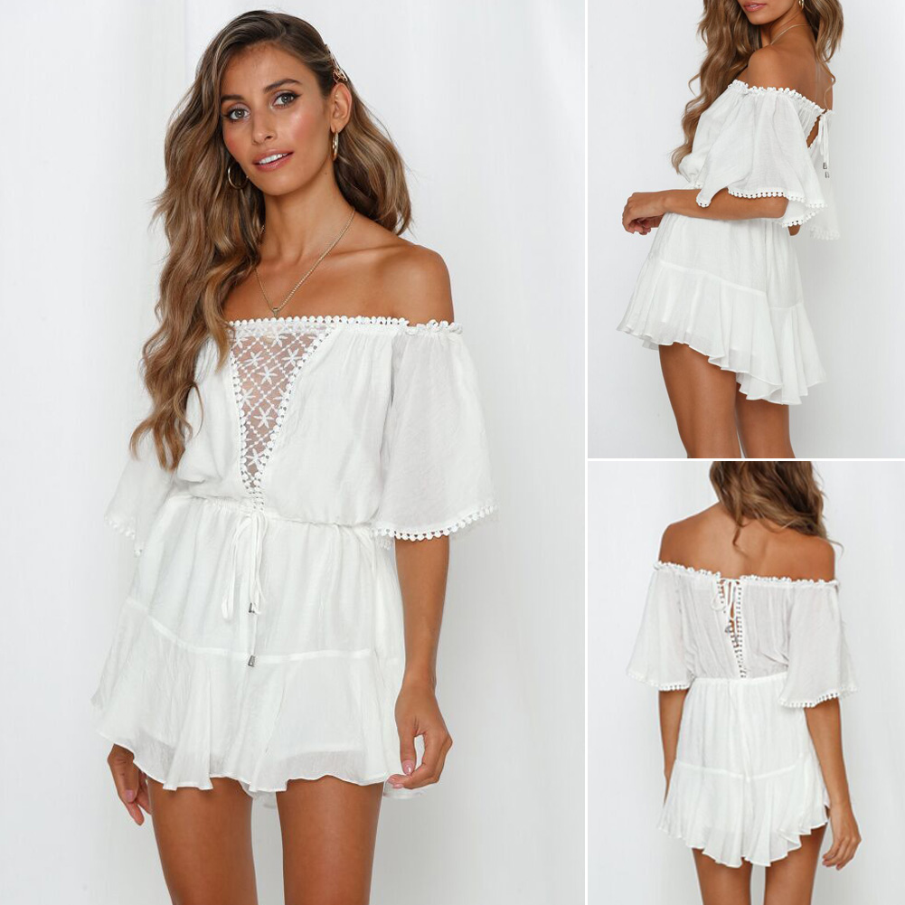 short white beach dress