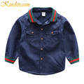 Kindstraum 2017 Boy Shirt Spring Fashion Cowboy Shirts for Boy Long Sleeve Tops Jeans Denim Shirts