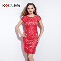 YZXH Women Summer Sexy Elegant Slim Wrapped See Through Mesh Embroidery Hollow Out Patchwork O Neck