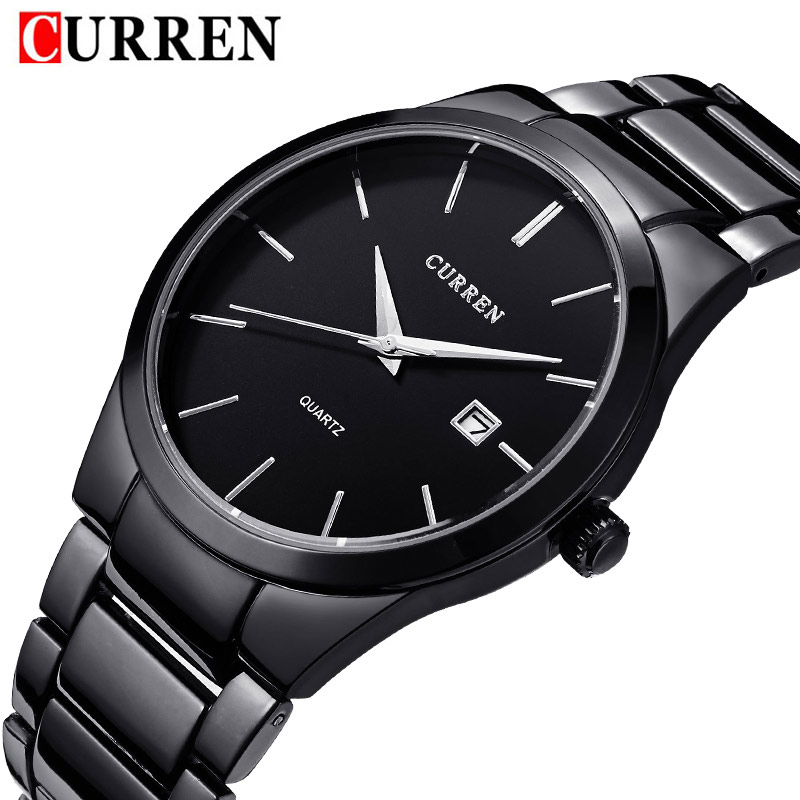 Image of 2016 new fashion Curren brand design business calender men male clock casual stainless steel luxury wrist quartz watch gift 8106
