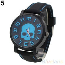 Men s Fashion Sports Style Wristwatch Silicon Skull Punk Quartz Wrist Watch 0S9Z