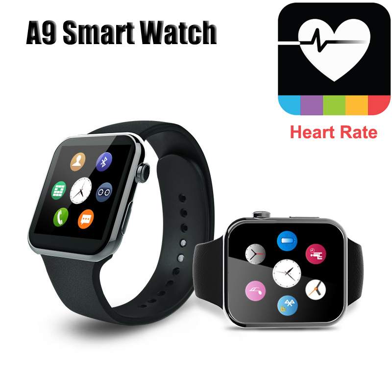 2015 Hot New Smart Watch A9 for Apple iPhone and Android Smart Phone with Heart Rate smart watch relogio inteligente reloj watch