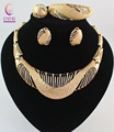Fashion party accessories jewelry necklace earring African wedding beads gold plated jewelry set african beads jewelry