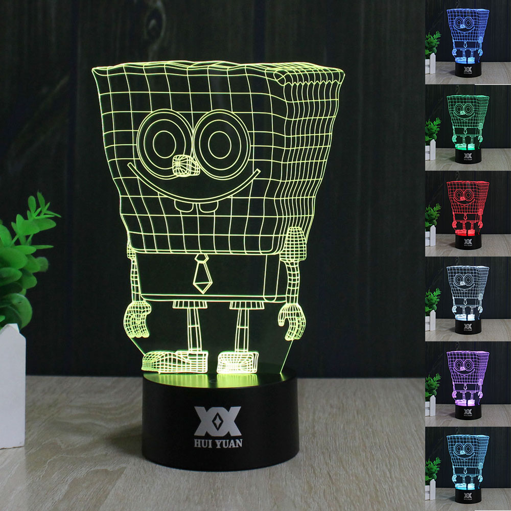 hui yuan 3d led light usb spongebob squarepants colorful hui yuan 3d led light usb spongebob squarepants colorful