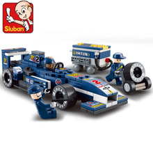 Sluban building blocks establece 196 unids ladrillos DIY chico camión juguetes Sluban F1 serie de coches de carreras NO empaque ORIGINAL