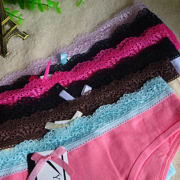 86455 Free Shipping Factory Directly Sale New Arrival 2015 Women Lace Cotton Panties
