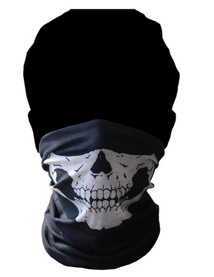Image of Outdoor Sports Riding Face Mask Skull Bandanas Halloween Cosplay Scarves Wicking Seamless Cycling Neck Tube Kerchief Scarf