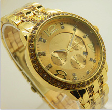 Marca De fábrica superior De moda para Mujer reloj De cuarzo mujeres Rhinestone Relojes rosa De oro reloj femenino del Montre Femme Relojes De Marca Mujer 9876