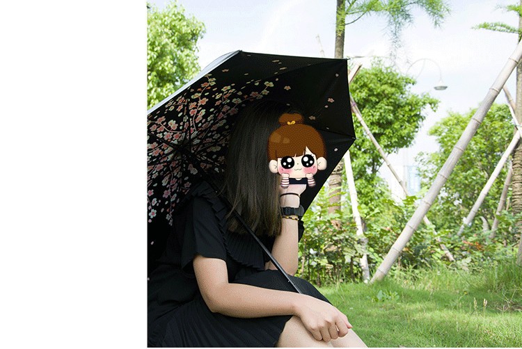 2016 High Quality Man Woman Fashion Beautiful Sakura Rain Umbrella 3 Fold Anti Uv Fashion Windproof Free Shipping HI01 (13)