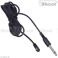 5m PC Male Sync Flash Cable Cord Trigger for Canon Nikon Camera and 6.35mm Jack Photo Studio Strobe Light Monolight