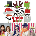 17Pcs DIY Photo Booth Props Mustache Lip Antler Gift Stick Christmas Weddings Birthdays Festive Party Supplies