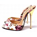 hot 2016 new ladies sexy open toe sandalias high heels slippers metal heeled peep toe summer
