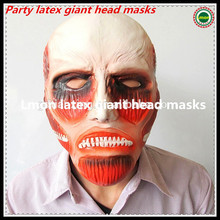 Party Cosplay The giant masks Attack On Titan Shingeki No Kyojin Giant Cosplay Latex Head Mask Halloween Prop