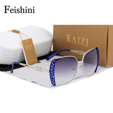 FEISHINI fashionable Dress Square Sunglass Brand Designer Luxury,Chequered Pattern HD Sunglasses Women Vintage