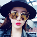 Hot Brand Golden Metal Frame AC Coating Lens Women Cat Eye Sunglasses 2016 Fashion Retro Shades