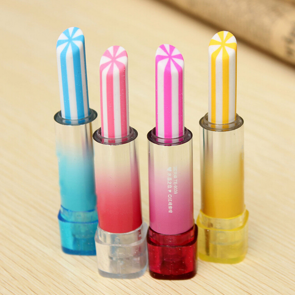 Lipstick Rotary Rubber Eraser Kawaii Stationery Stundent Prize Children