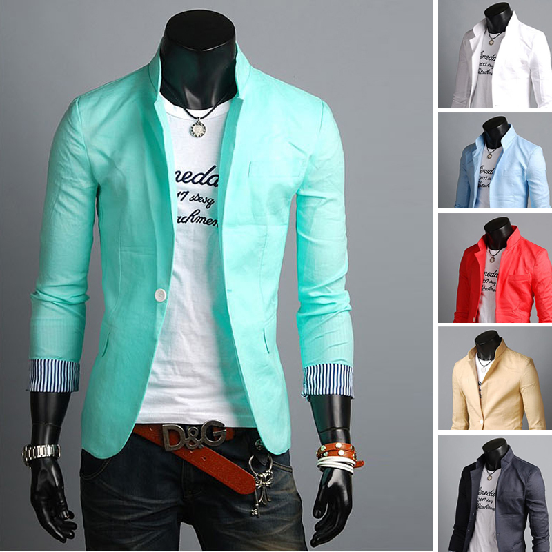 2015 Men\'S Fashion Designer Candy Color One Button...