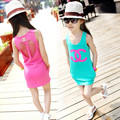 2016 summer new children s clothing girls cartoon vest dress children cotton summer dress