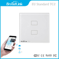 New Arrival EU Standard Broadlink TC2 Wireless 2 Gang Remote Control Wifi Wall Light Touch Screen