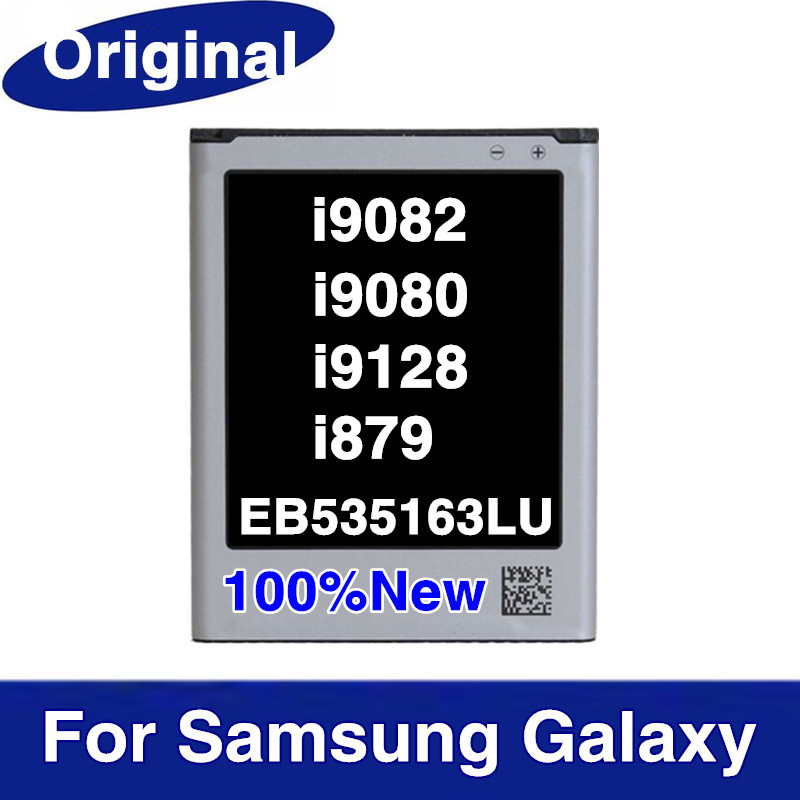 Действительно оригинальный аккумулятор для samsung галактика гранд duos i9082 i9080 i9128 i879 запасные части аккумулятор bateria eb535163lu