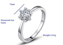 40 off Wedding 925 Sterling Silver Ring Simulated Diamond Jewelry Party Rings for Women Free Shipping