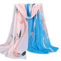 160 50cm 2016 Summer Print Silk Scarf Oversized Chiffon Scarf Women Wrap Sarong Sunscreen Pareo Beach