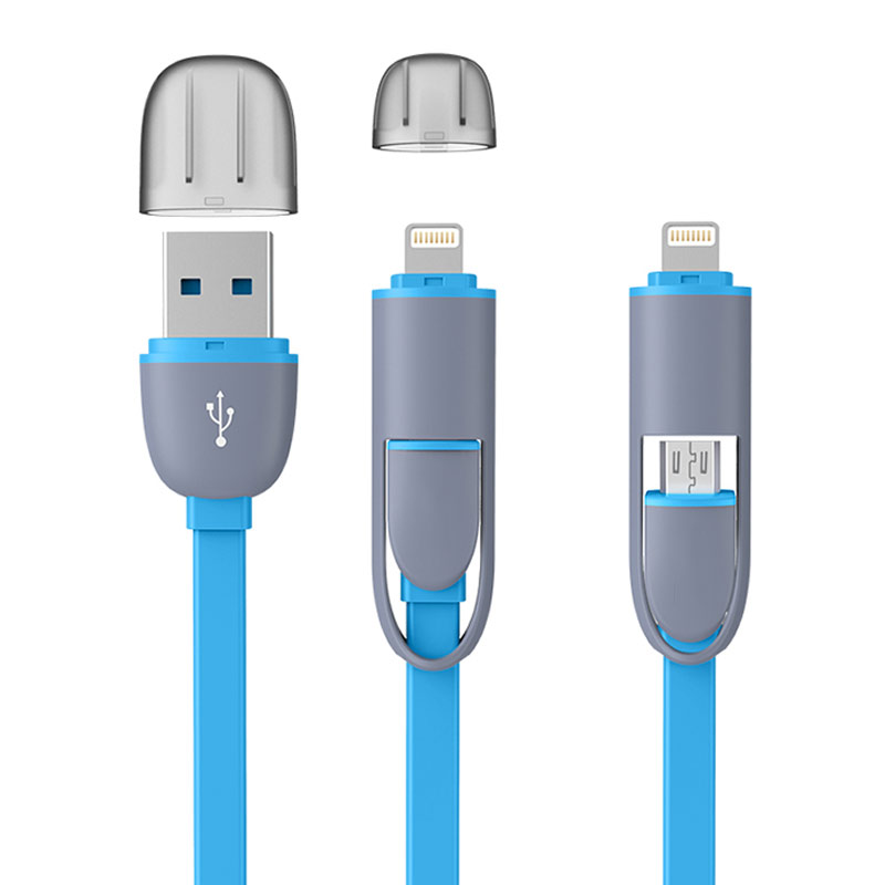 Image of High Quality 8pin 2 in 1 Micro USB Cable Sync Data Charger Cable For iPhone 5 6 6S Plus Samsung S3 S4 S5 Android Phone