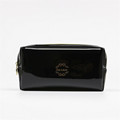 Quality PU leather Zipper Pillow Shaped Brand Cosmetic Bag Make Up Toiletry Bag Cosmetic Pouch Black