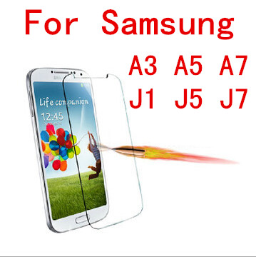 Image of 0.26mm Tempered Glass For Samsung Galaxy A3 A5 A7 J1 J5 J7 case Screen Protector Film slim coque fundas Without Retail Package