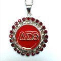 ZS01 New Spring Jewelry Long Silver Chain With Colorful Enamal Geometric Round Pendant Necklace For Women