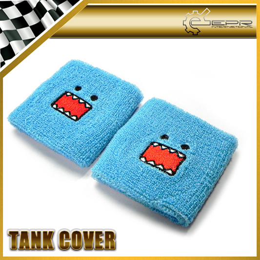 New Car Styling 2pcs/pair For Sky Blue Domo Reservoir Tank Cover Radiator Cover UNIVERSAL JDM Wrist Waist Band Finesse