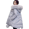 2016 Winter Girls Long Down cotton A Coat Cloak Size Thick Jacket Coat Women Large Fur