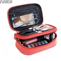 Hot Sell Lady Candy Colors Double Layer Toiletry Cosmetic Bag Women Travel Organizer Makeup Case Beauty