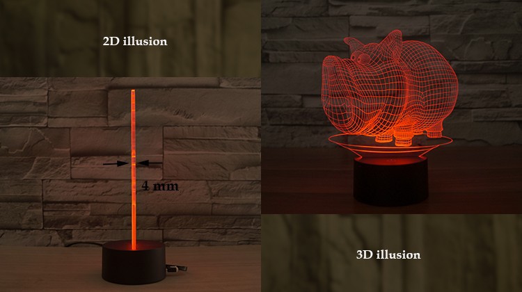 3D illusion pig shape night lamp jc-2866 (10)
