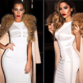 Women Slim HL Bandage Dress Sexy Hollow Out See Through Dresses For Women Summer Soild White