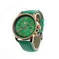 2016 New Women s Watch Fashion Geneva Roman Numerals Faux Leather Analog Quartz Wrist Watch