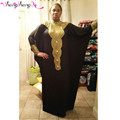 Black Chiffon Luxury Gold Crystals Evening Dresses 2016 Buyers Show Arabic Muslim Long Sleeves Vestidos De