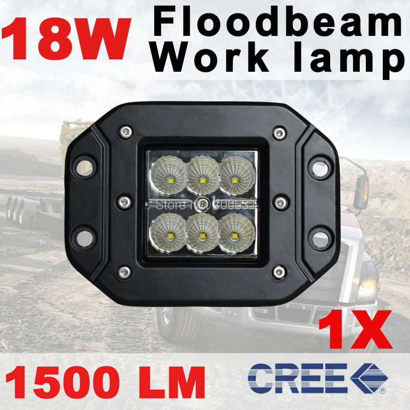 1x 18W Cree FLOOD Beam LED Work Light offroad Driving Lamp Car Truck Flush Mount