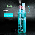 600ML Creative Button Water Bottle Mist Spray Bottle Cup Portable Atomizing Cups Professional Sports Bottle For