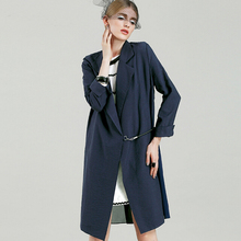 New High-end Women’s Long Trench Coat Loose Big Yards European and American Style Blazer Casaco Feminino Autumn 2015