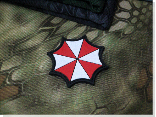 Image of Tactical Embroidered 3D Badge Biohazard Umbrella Corporation Patch Resident Morale Military Armband Velcro Tactical Patch