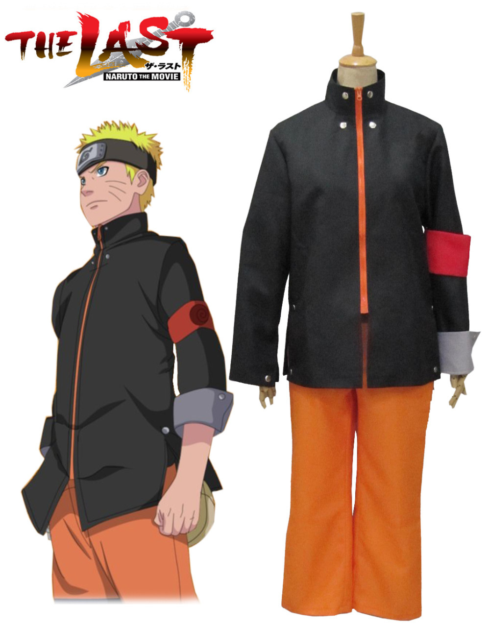 NARUTO THE LAST Men Uzumaki Naruto Cosplay Costume Halloween COS Full Set Costumes