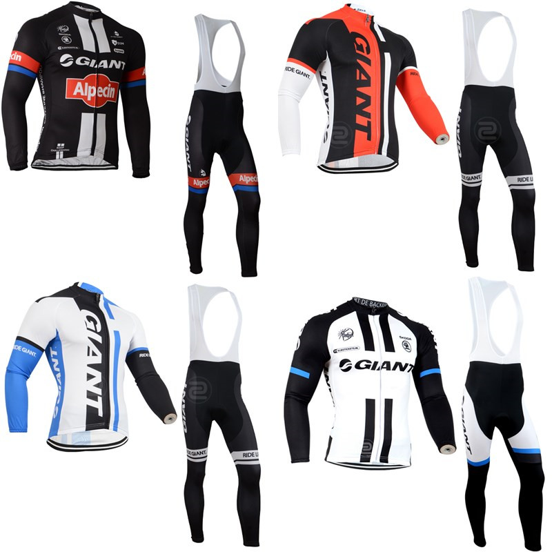 Image of 2016 Giant Pro Team Cycling Jersey Long Sleeve Breathable Gel Pad Tour De France Ropa Ciclismo Cycling Clothing Maillot Ciclismo