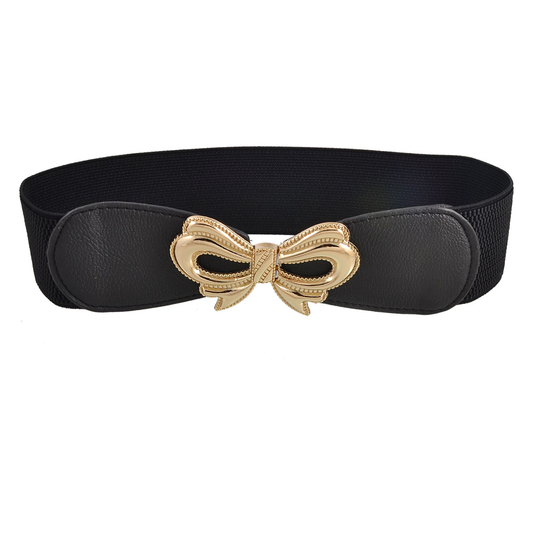 bowknot hook buckle black textured elastic waist belt band bowknot hook buckle black textured elastic waist belt band