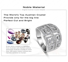 LZESHINE Brand Design Rhinestone Ring Platinum Plated Letter G Ring With SWA Element Austrian Crystal Free