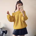 2016 Autumn Fashion Women Sweater Female Cardigan Puff Sweater Knit Jacket Pink Yellow Purple White Khaki
