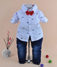 1 3Y baby boy high quality plaid gentlemen clothing set 3pcs baby boy clothing infant vestidos