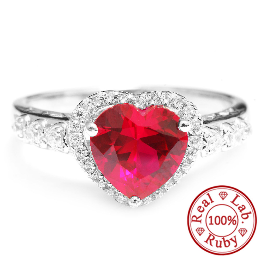 Гаджет  Feelcolor Hot Sale 3ct Pigeon Blood Ruby Ring Heart For Women Wedding Romantic Design Fairy 925 Sterling Silver Jewelry Set  None Ювелирные изделия и часы