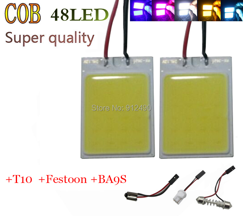 1pcs 8W COB 48 Chip LED Car Interior Light T10 w5w ba9s t4w Festoon c5w Dome